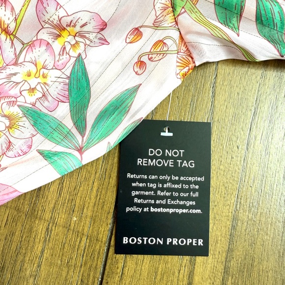 Boston Proper Pink Floral Off-Shoulder Top - Picture 9 of 12